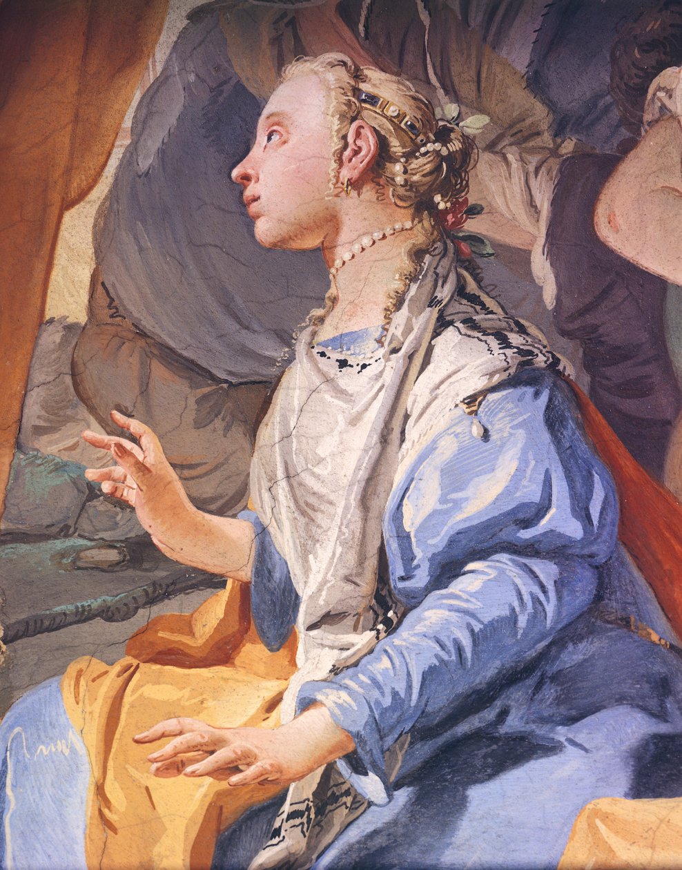 Rachele nasconde gli idoli, di Giambattista Tiepolo, affresco, Palazzo Arcivescovile di Udine da Giovanni Battista Tiepolo