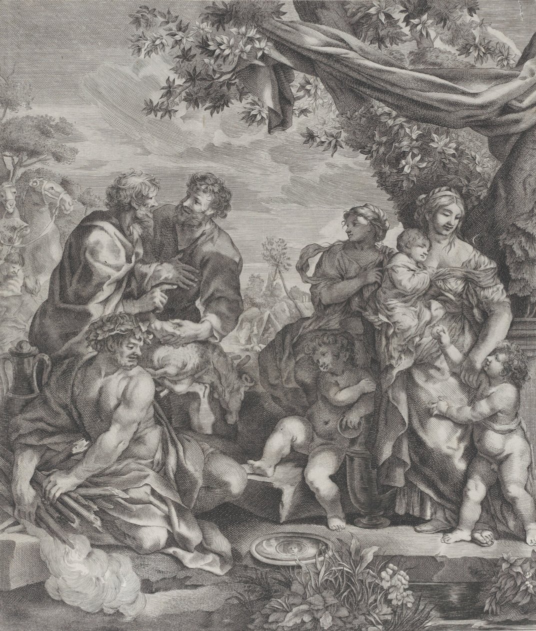 Scena allegorica con agnello sacrificale, 1640-70 da Giovanni Battista Bonacina
