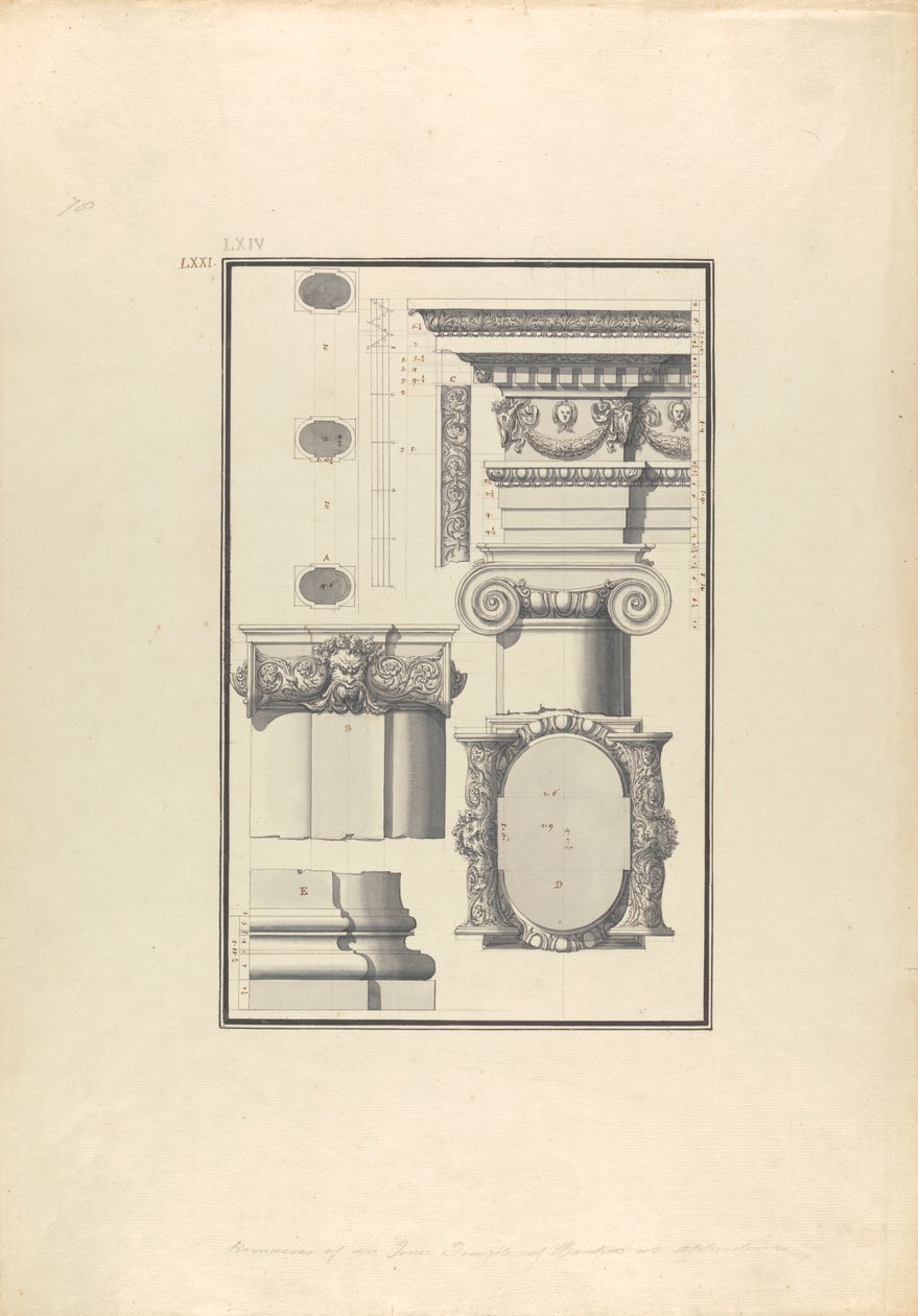 Rovine di un tempio ionico di Bacco ad Afrodisia da Giovanni Battista Borra