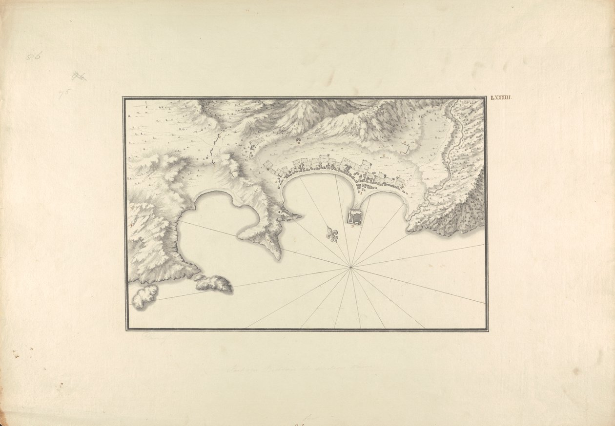 Mappa topografica di Alicarnasso al suo porto da Giovanni Battista Borra