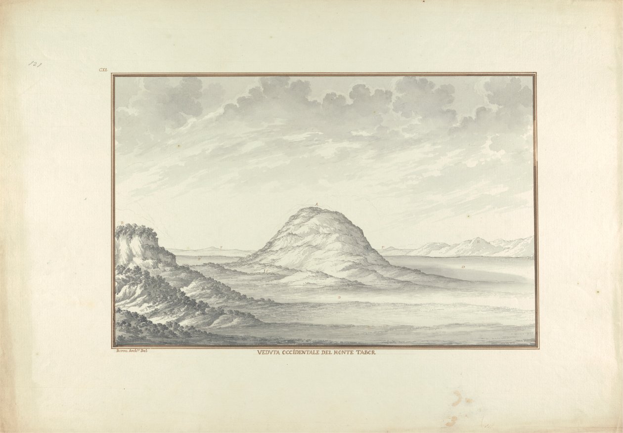 Veduta occidentale del Monte Tabor da Giovanni Battista Borra