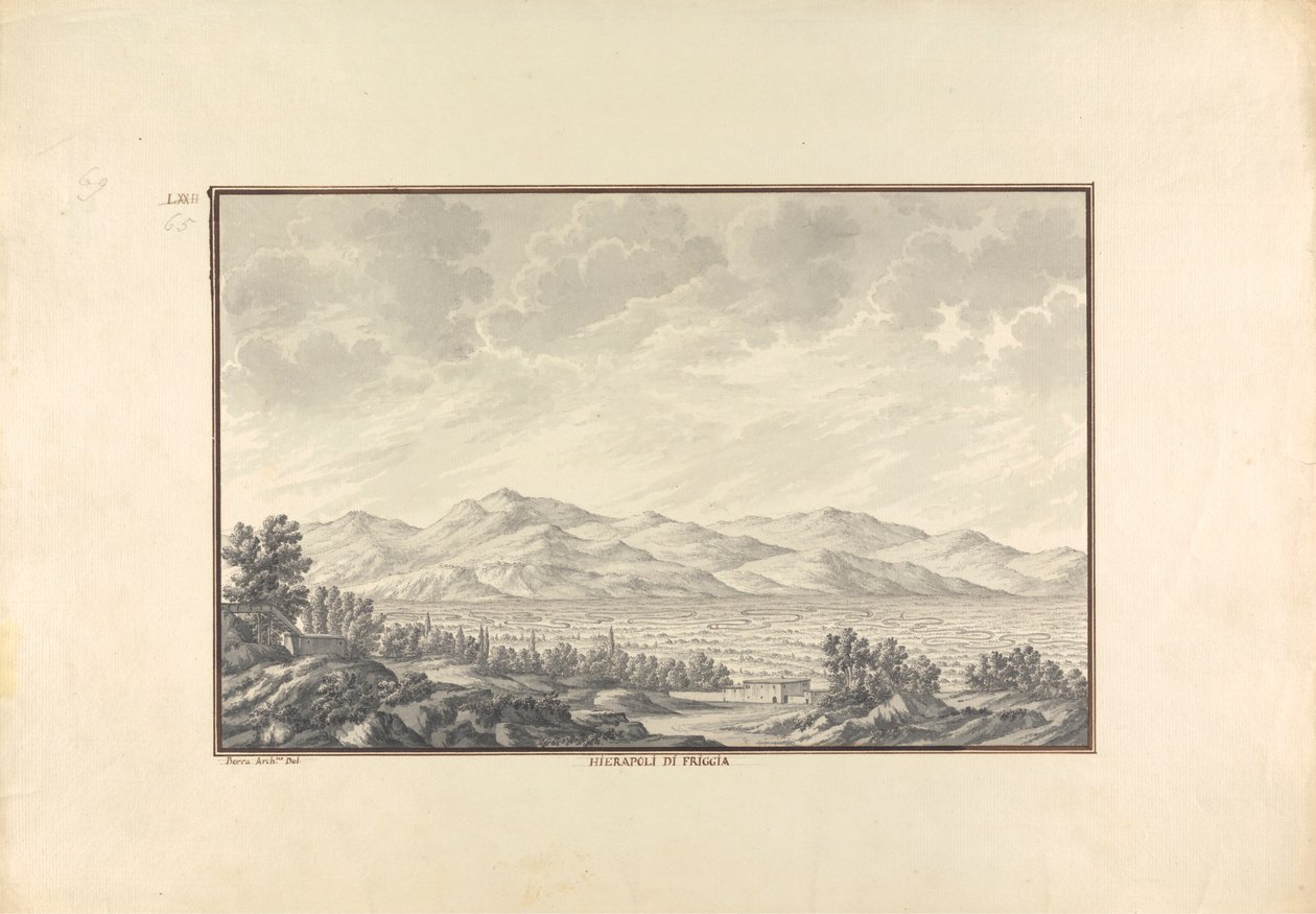 Veduta della valle di Hierapolis (ora Pamukkale) da Giovanni Battista Borra