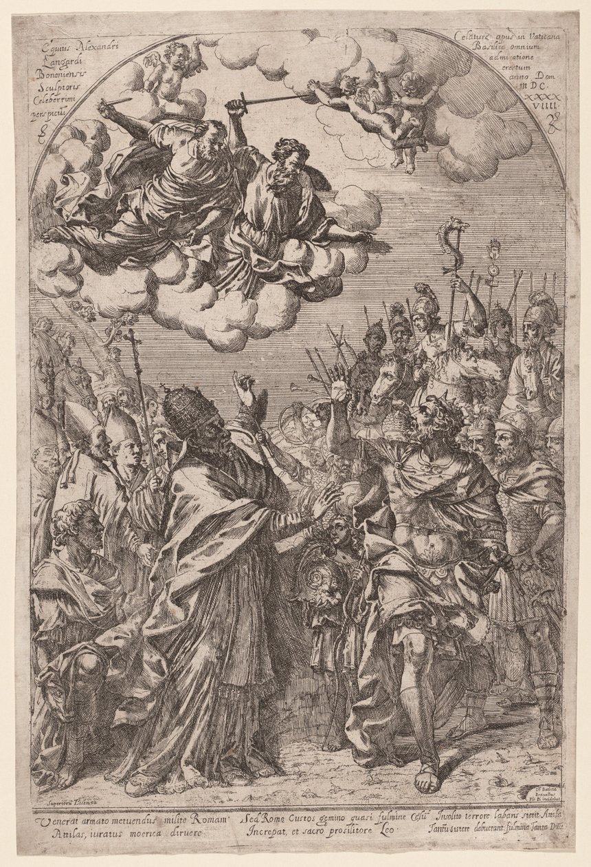 Attila alle porte di Roma da Giovanni Battista Bracelli, after Alessandro Algardi