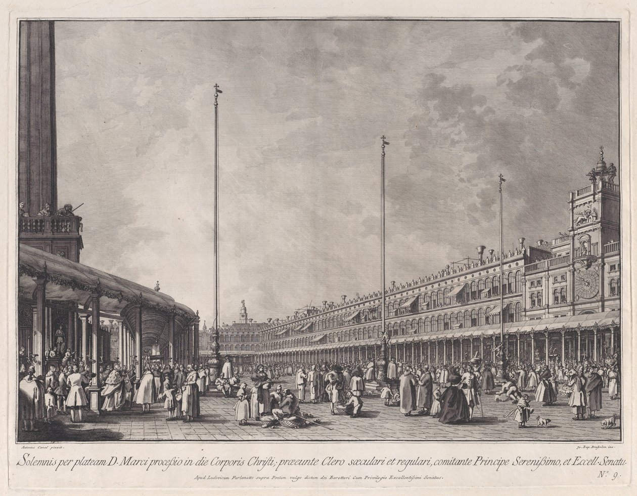 Tavola 9: Processione del Corpus Domini in Piazza San Marco, da 
