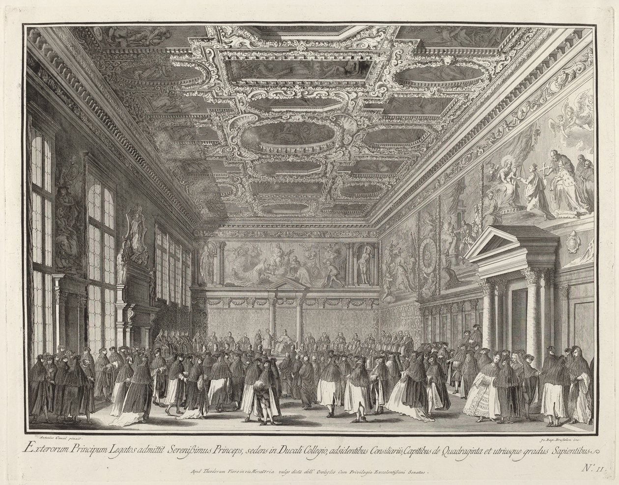Ricevimento del Doge degli ambasciatori stranieri nella Sala del Collegio, 1763-1766 da Giovanni Battista Brostoloni