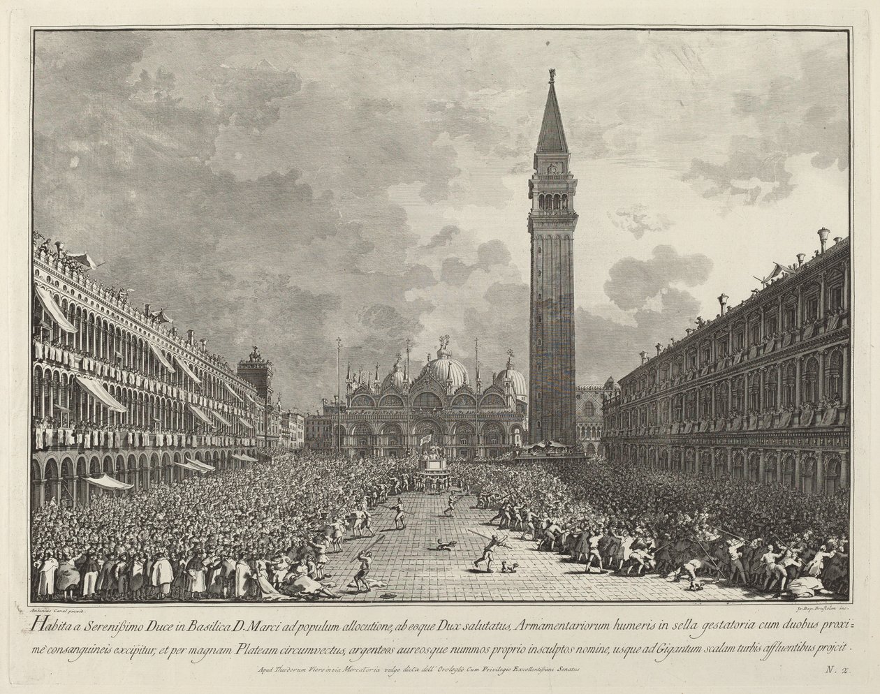 Il Doge portato in giro per Piazza San Marco, 1763-1766 da Giovanni Battista Brostoloni