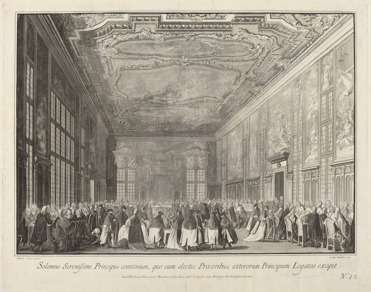 Il Doge intrattiene ambasciatori stranieri a un banchetto, 1763-1766 da Giovanni Battista Brostoloni