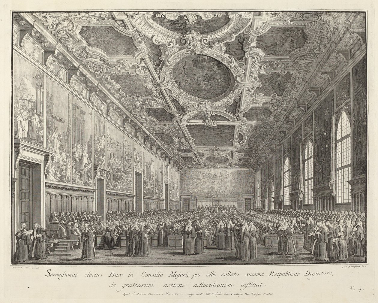 Il Doge ringrazia nella Sala del Consiglio Maggiore da Giovanni Battista Brostoloni