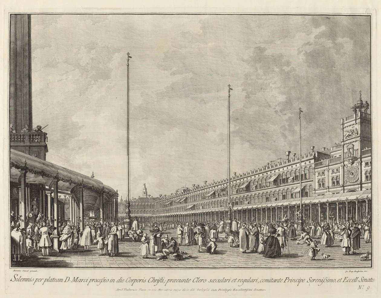 Processione del Corpus Domini in Piazza San Marco da Giovanni Battista Brustolon after Canaletto