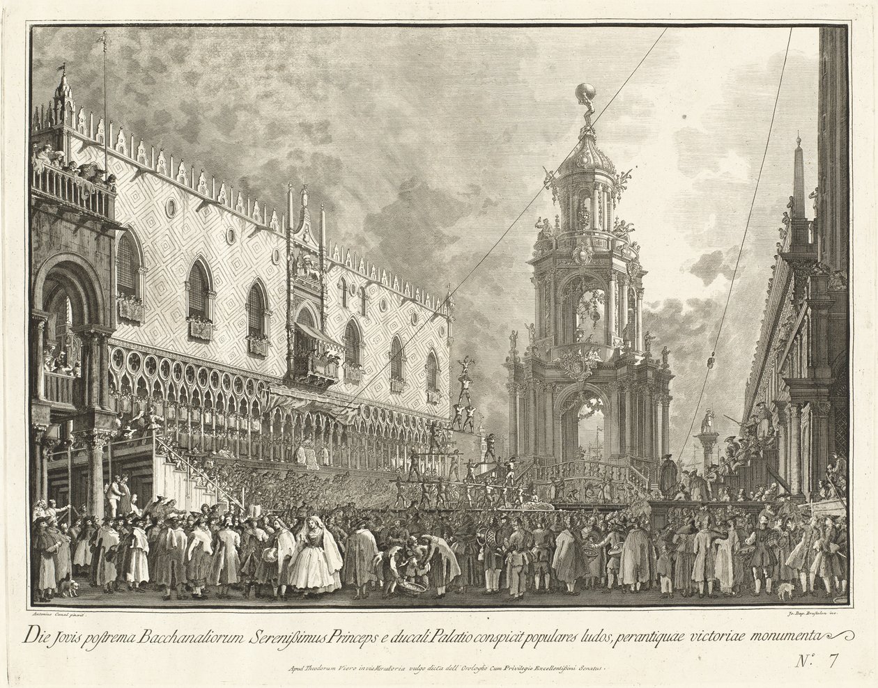Il Doge partecipa al Festival del Giovedì Grasso nella Piazzetta da Giovanni Battista Brustolon after Canaletto