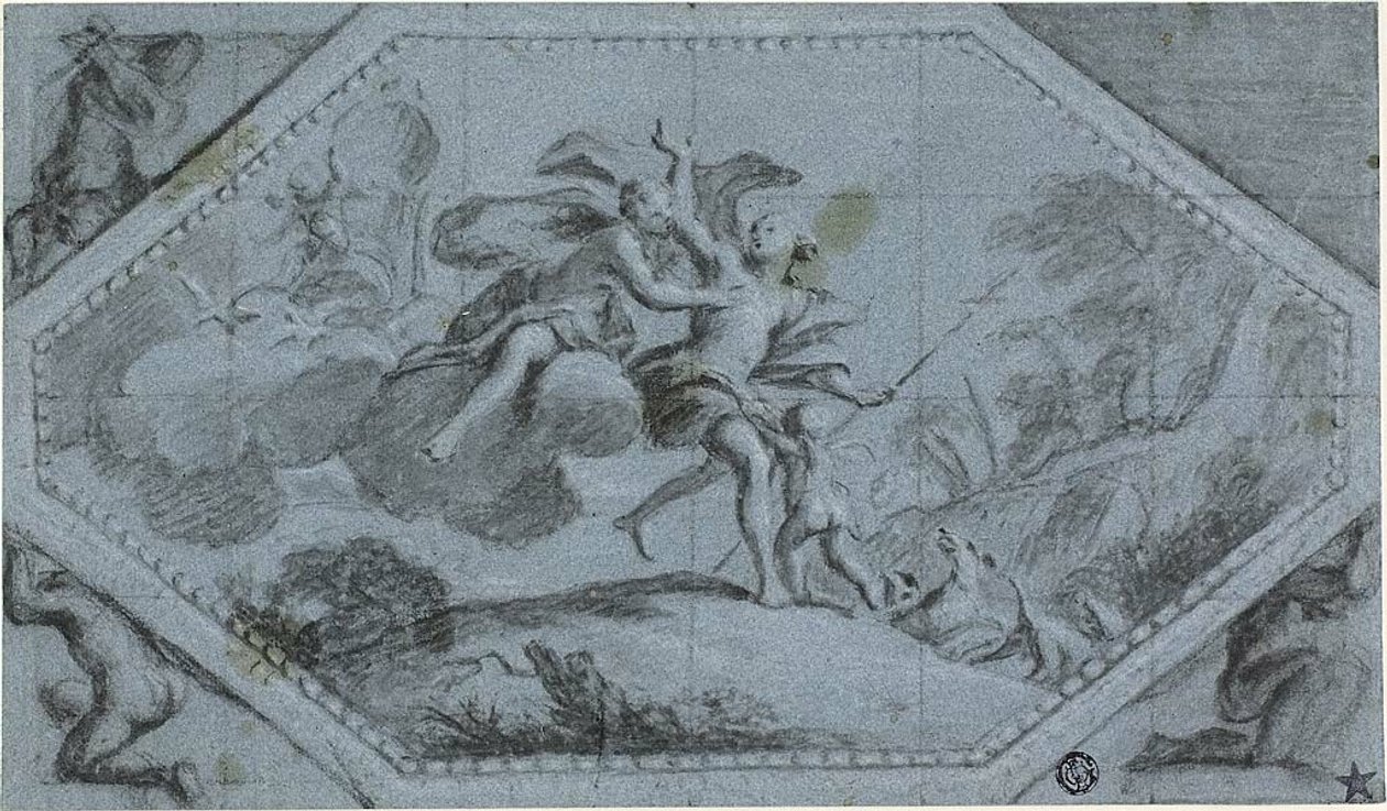 Decorazione del soffitto con Venere e Adone da Giovanni Battista Cipriani