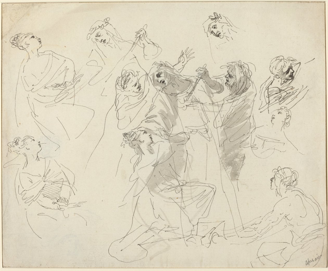 Studi di figure (recto) da Giovanni Battista Cipriani