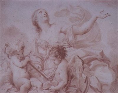 Figura della Speranza, con due Cupidi alati che tengono un