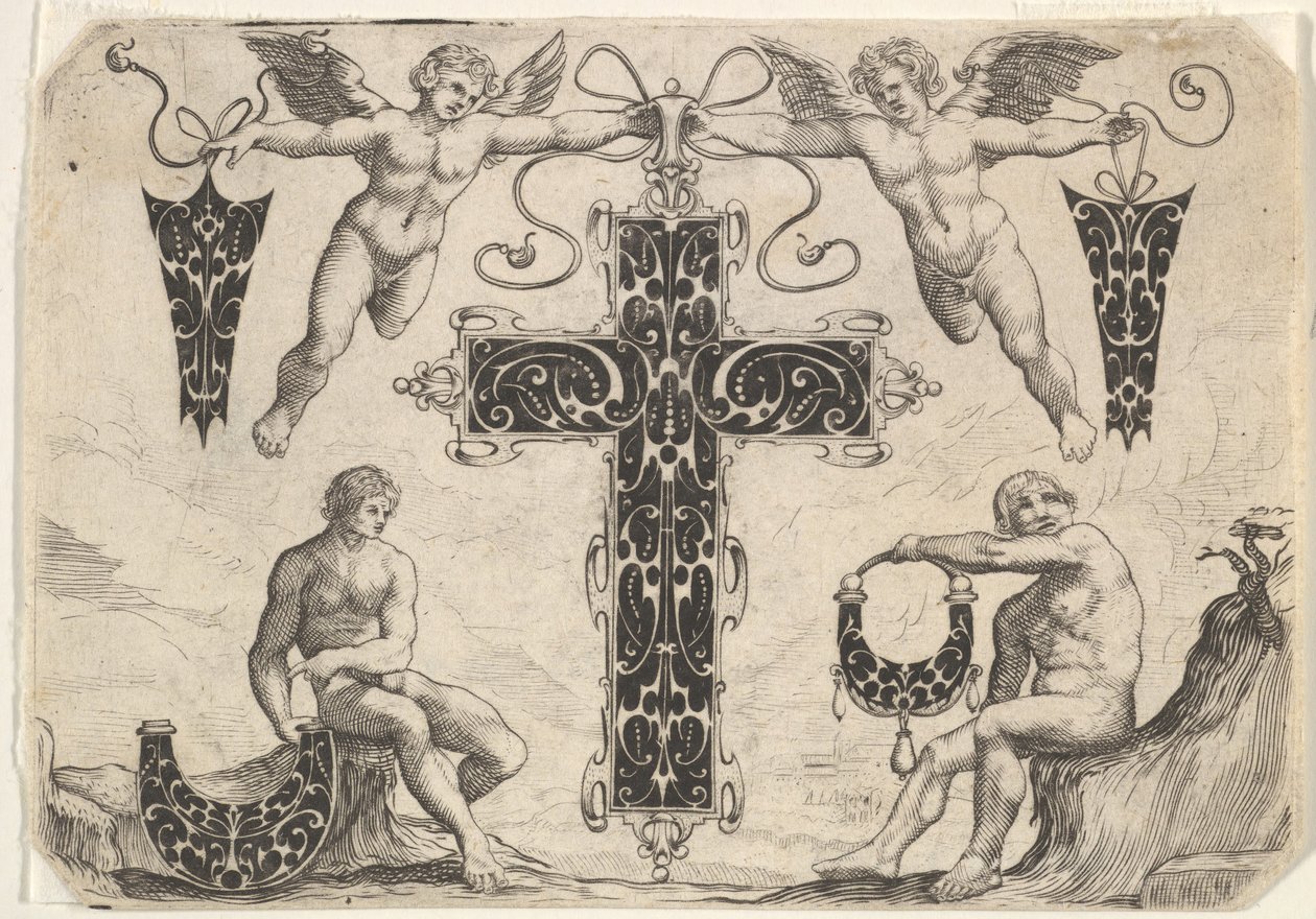 Pendente a forma di croce e altri quattro motivi, 1622 da Giovanni Battista Costantini