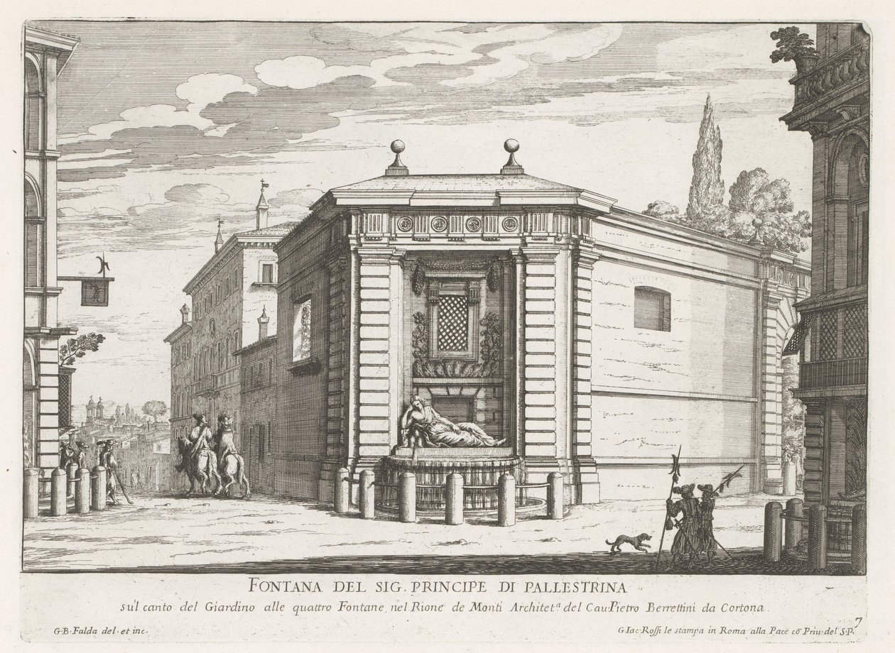 Fontana di Diana delle Quattro Fontane a Roma da Giovanni Battista Falda