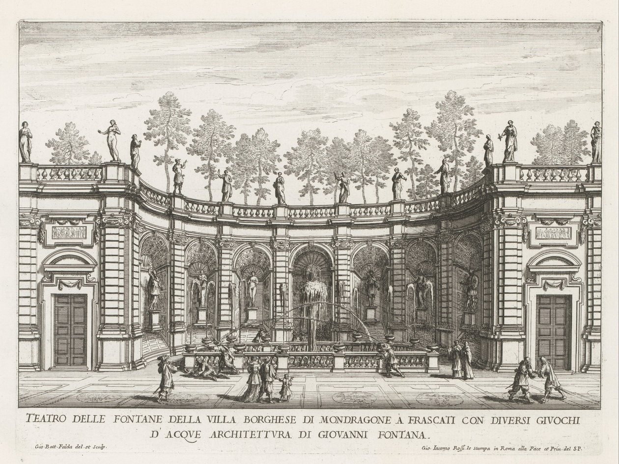 Fontana nei giardini di Villa Mondragone a Frascati da Giovanni Battista Falda