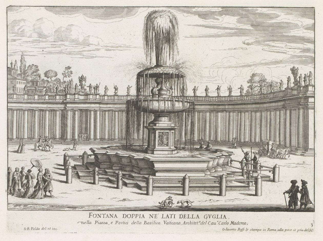 Fontana in Piazza San Pietro in Vaticano da Giovanni Battista Falda