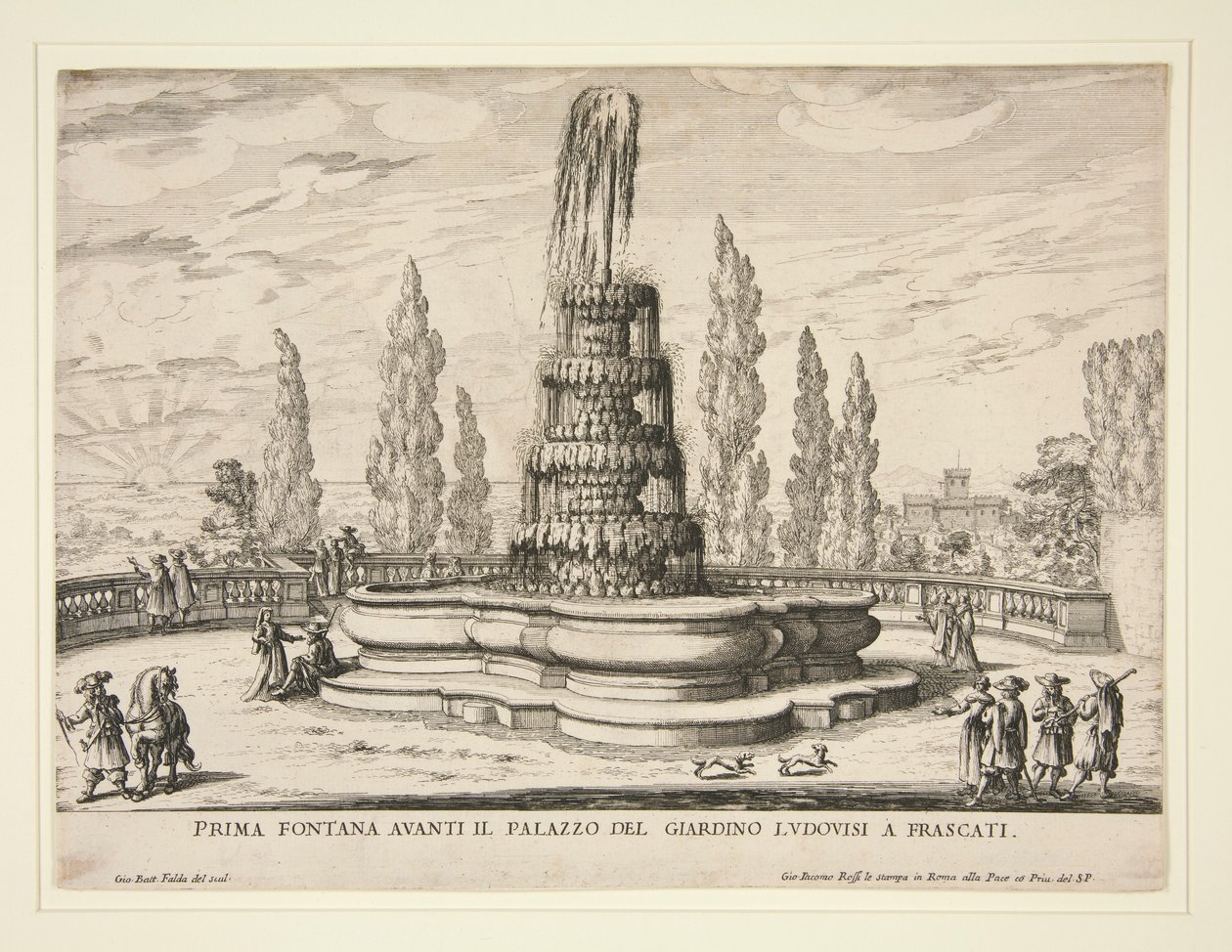 Fontana nei giardini del Palazzo Ludovisi a Frascati da Giovanni Battista Falda
