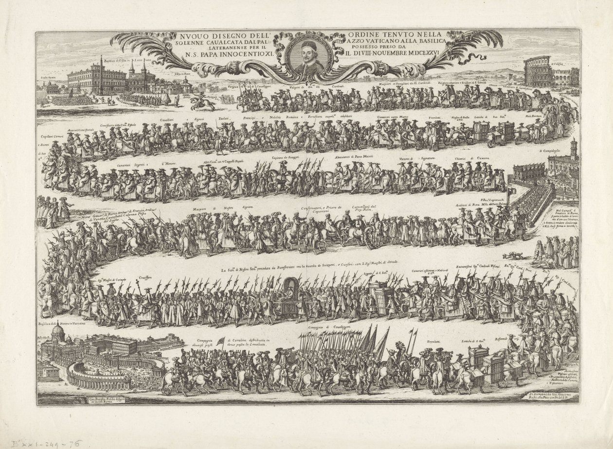 Processione di papa Innocenzo XI a San Giovanni in Laterano da Giovanni Battista Falda
