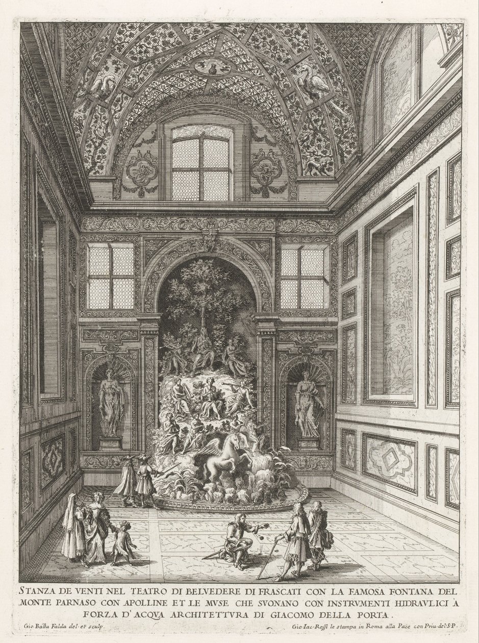 Stanza dei Venti nei giardini della Villa Aldobrandini a Frascati (serie: Fontane delle ville di Frascati) da Giovanni Battista Falda