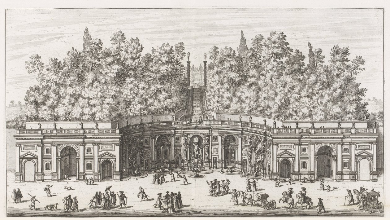 Teatro delle Acque nei giardini di Villa Aldobrandini a Frascati da Giovanni Battista Falda