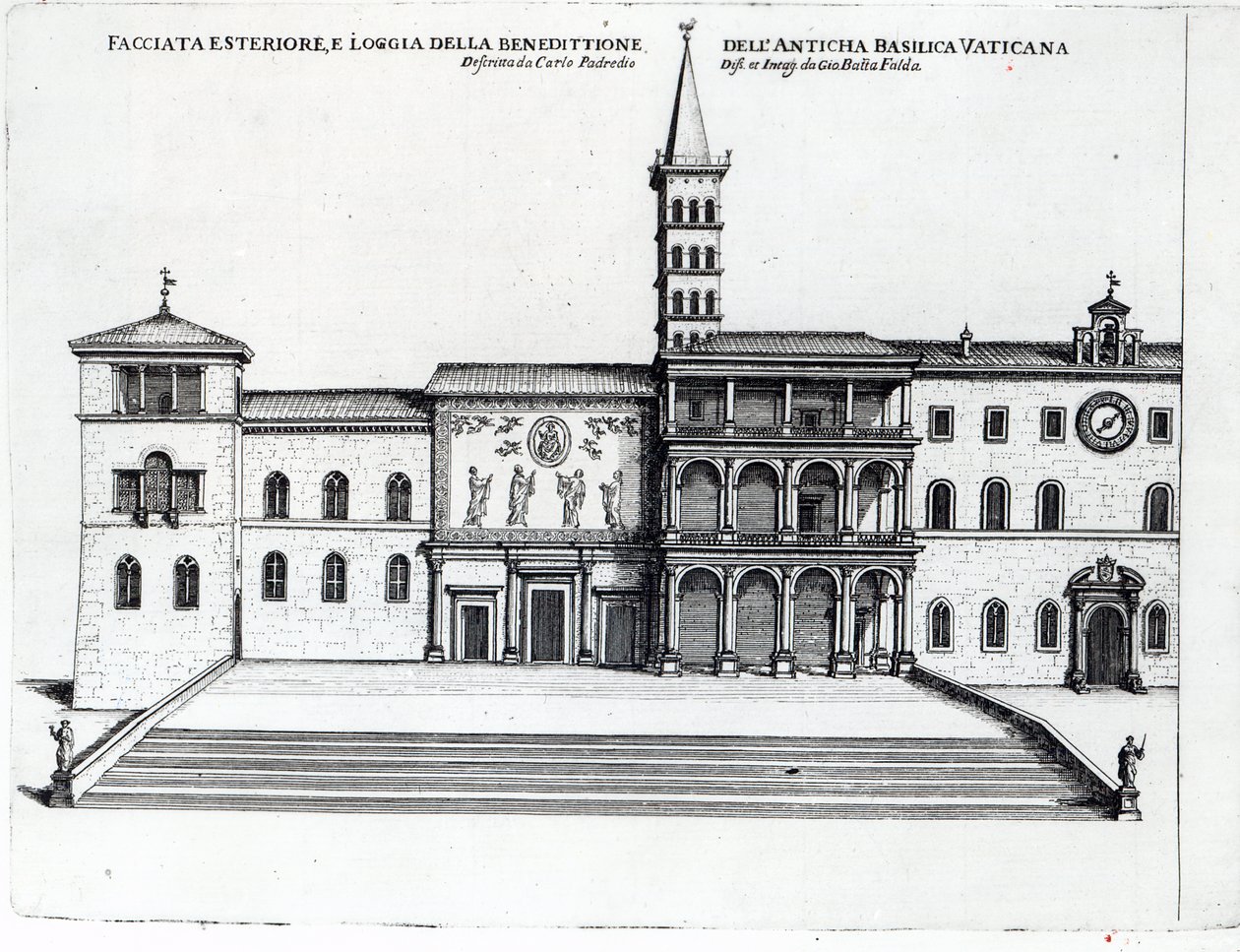 La Loggia della Benedizione della Vecchia Basilica Vaticana da Giovanni Battista Falda