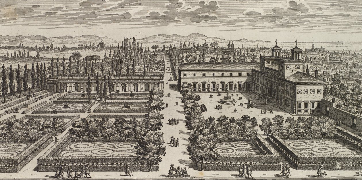 Vista della Villa Medici, dopo il 1677 da Giovanni Battista Falda