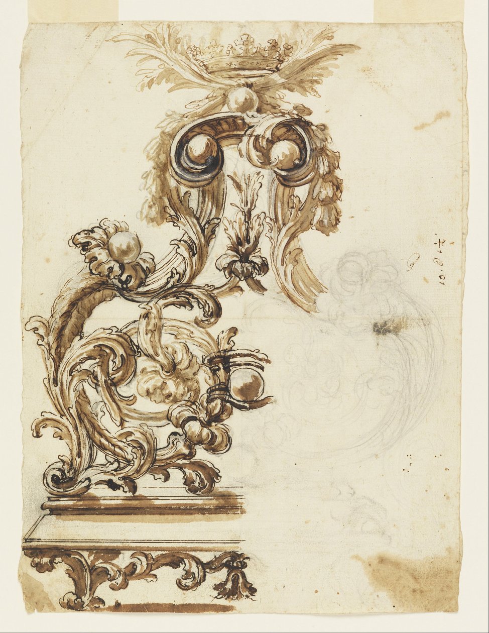 Progetto per un ornamento in bronzo dorato da Giovanni Battista Foggini