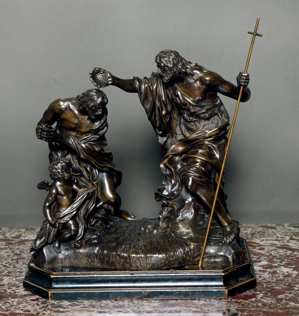 Il battesimo di Gesù. Scultura in bronzo da Giovanni Battista Foggini