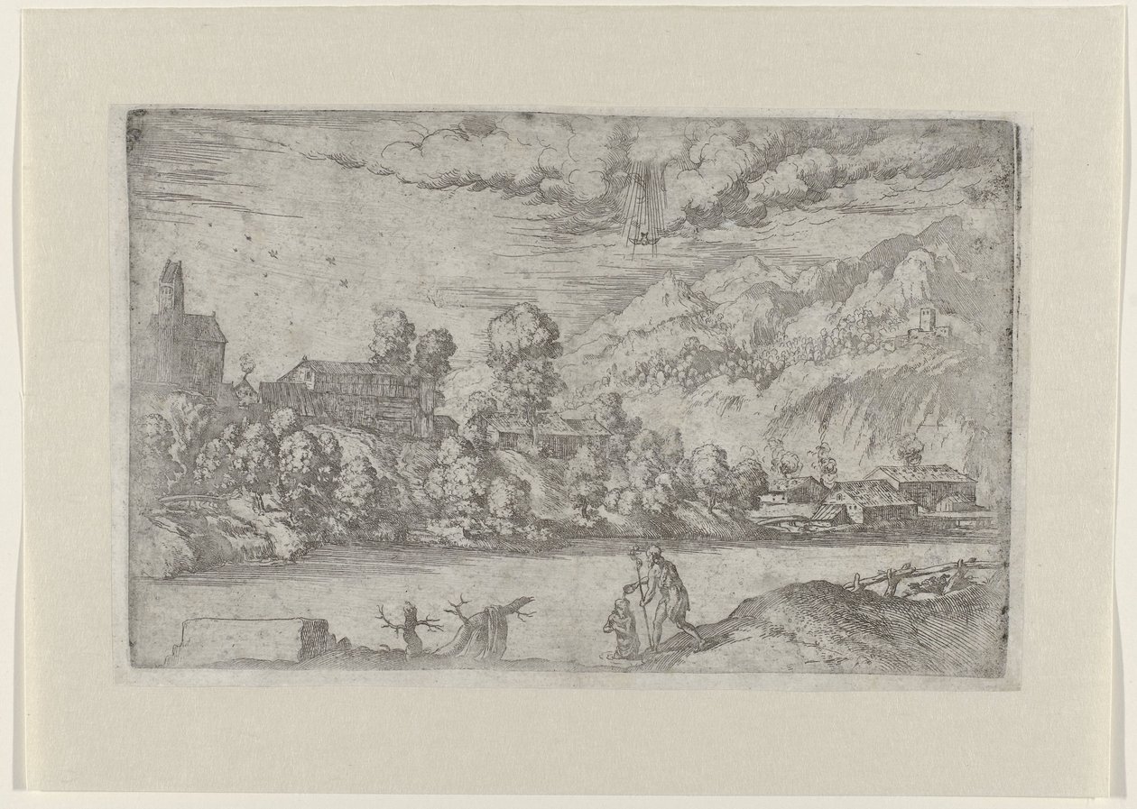Paesaggio Fluviale con il Battesimo di Cristo da Giovanni Battista Fontana