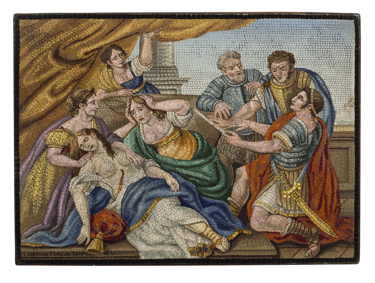 Una bella placca di micromosaico italiano da Giovanni Battista Luchini