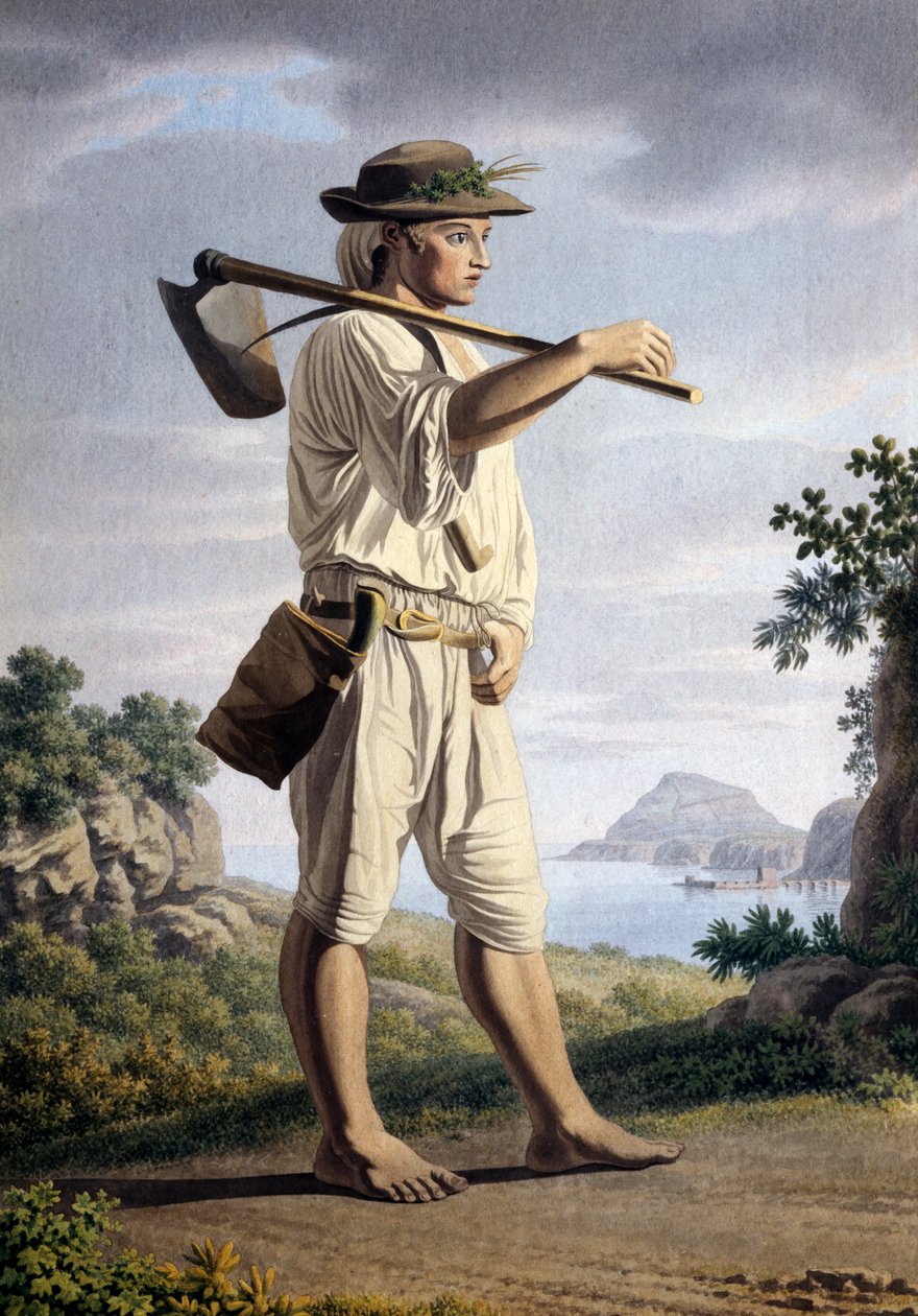 Contadino sullo sfondo dei Campi Flegrei da Giovanni Battista Lusieri