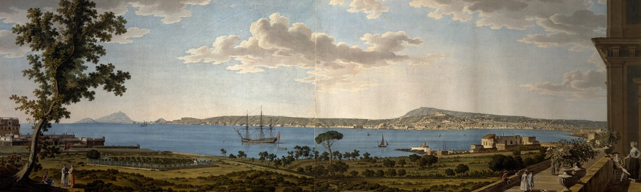 Veduta di Posillipo e Napoli da Portici da Giovanni Battista Lusieri