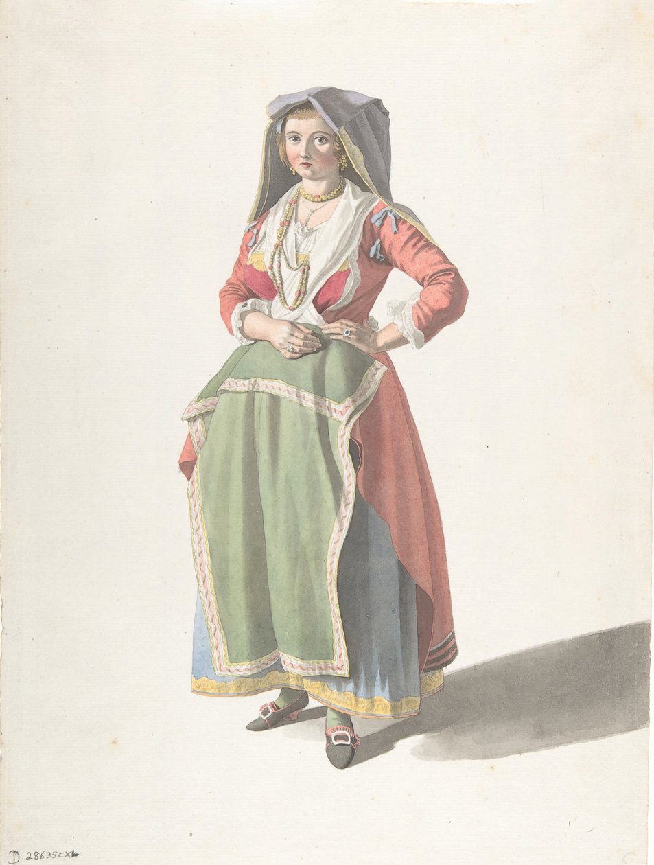 Giovane donna in abito tradizionale napoletano