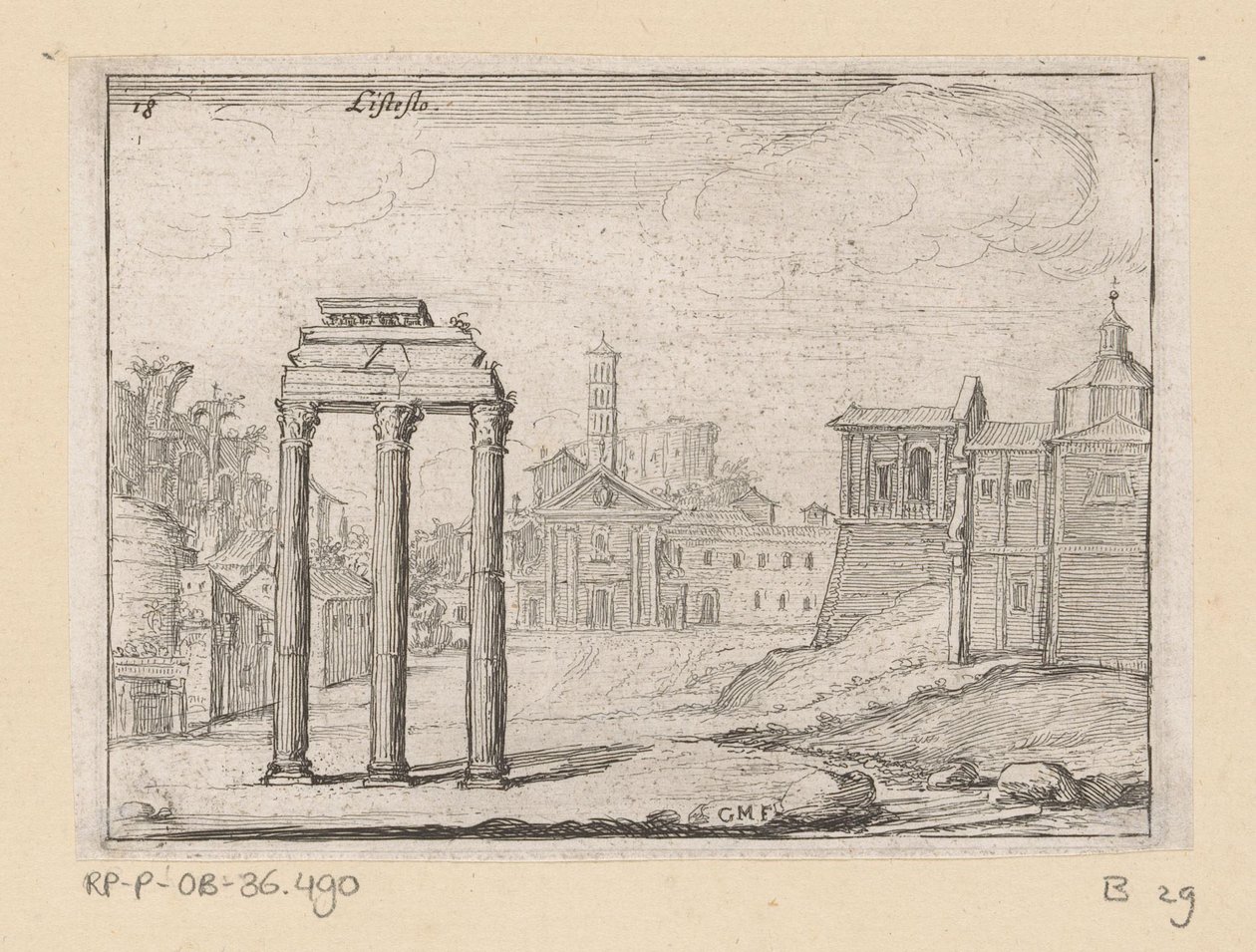 Veduta del Foro Romano a Roma da Giovanni Battista Mercati
