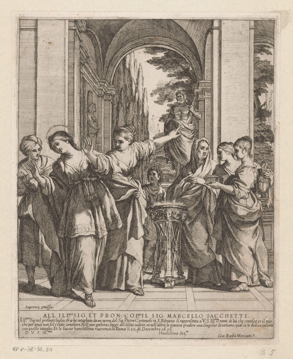 Santa Viviana rifiuta di sacrificare agli dei pagani da Giovanni Battista Mercati