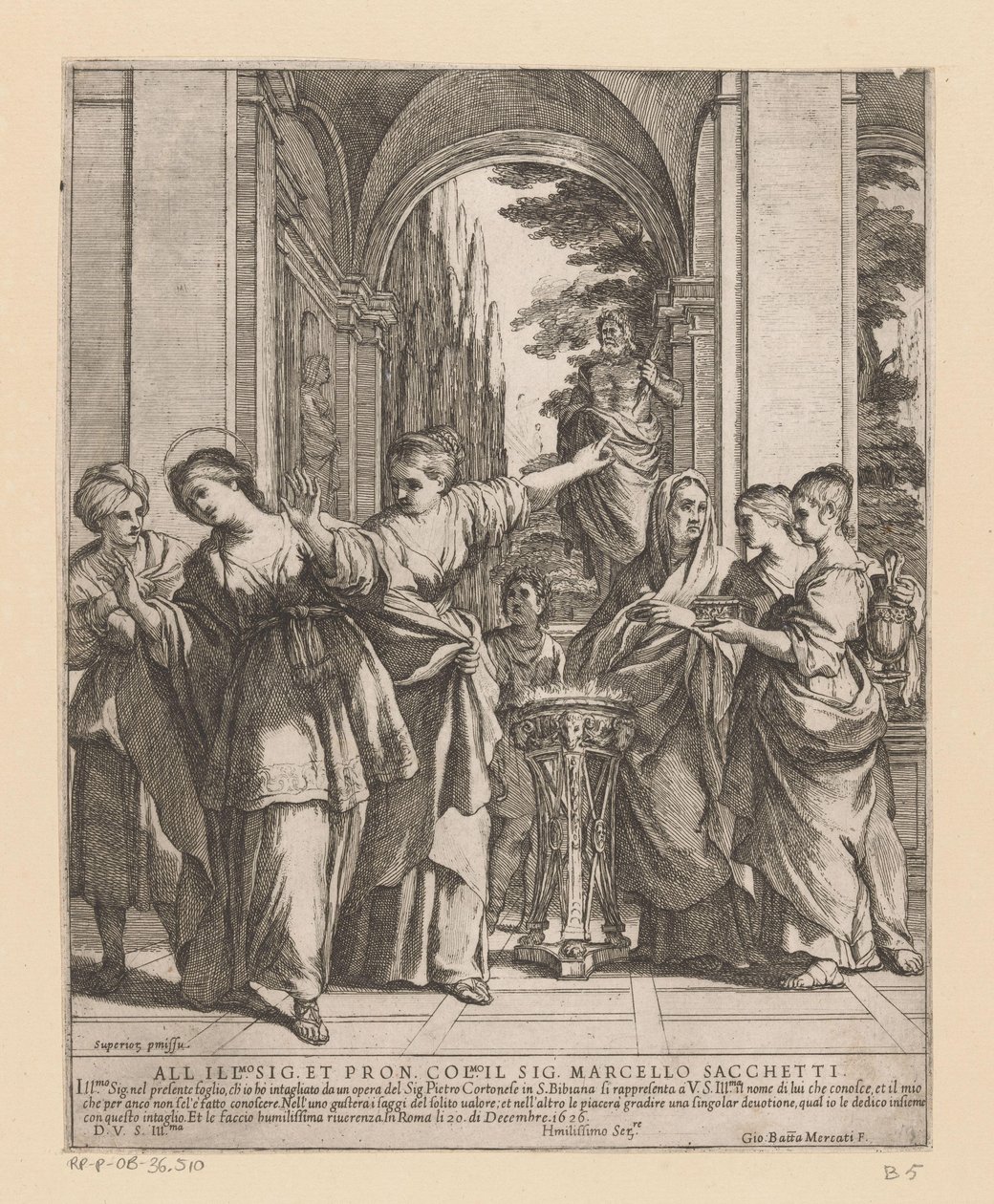 Santa Viviana rifiuta di sacrificare agli dei pagani da Giovanni Battista Mercati
