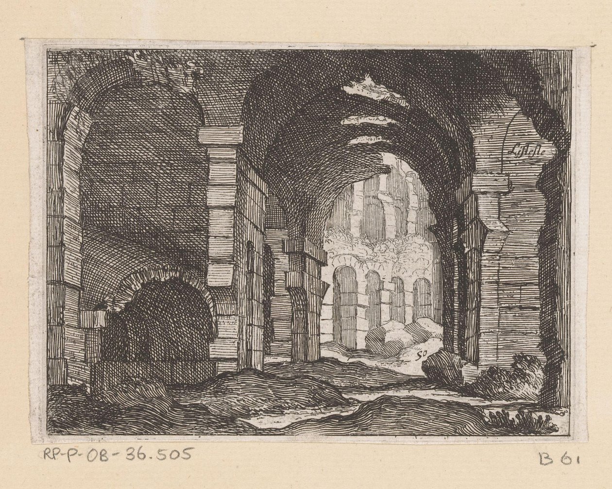 Rovine del Colosseo a Roma da Giovanni Battista Mercati