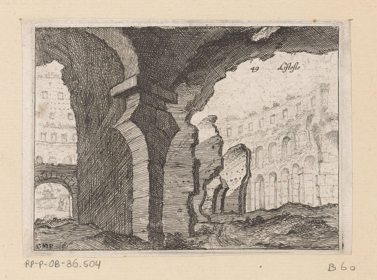 Rovine del Colosseo a Roma (Vedute di Roma) da Giovanni Battista Mercati