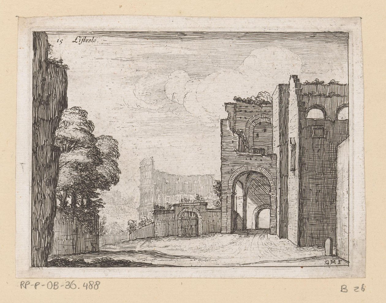 Rovine presso il Colosseo a Roma (vedute di Roma) da Giovanni Battista Mercati