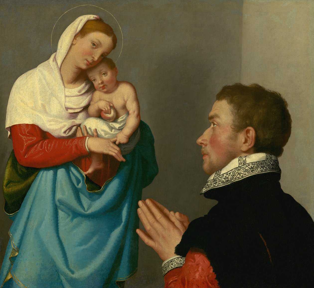 Un gentiluomo in adorazione davanti alla Madonna da Giovanni Battista Moroni