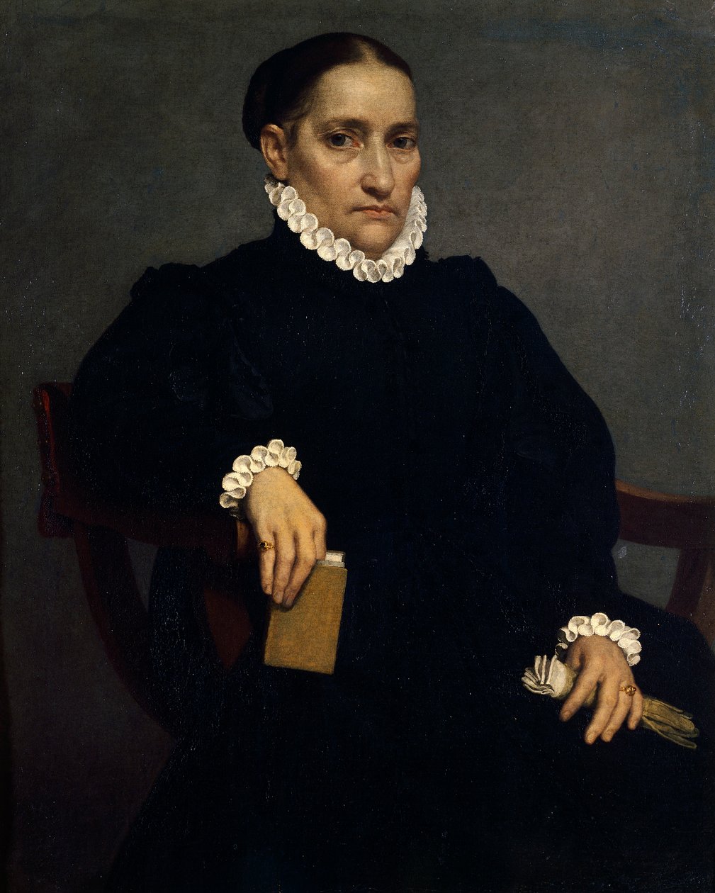 Ritratto di donna anziana in nero da Giovanni Battista Moroni