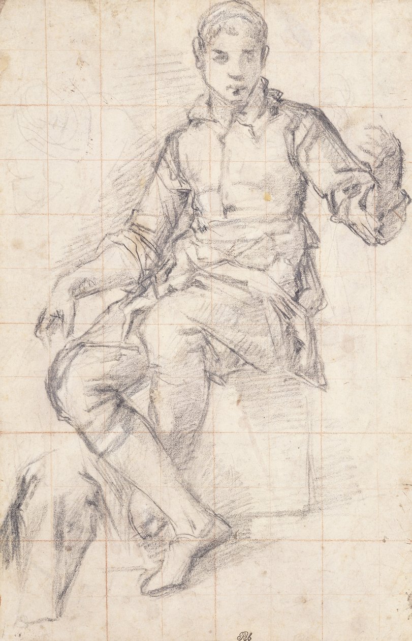 Un Ragazzo Seduto da Giovanni Battista Naldini