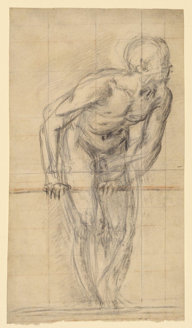 A Standing Male Nude (recto); A Standing Male Nude (verso) da Giovanni Battista Naldini
