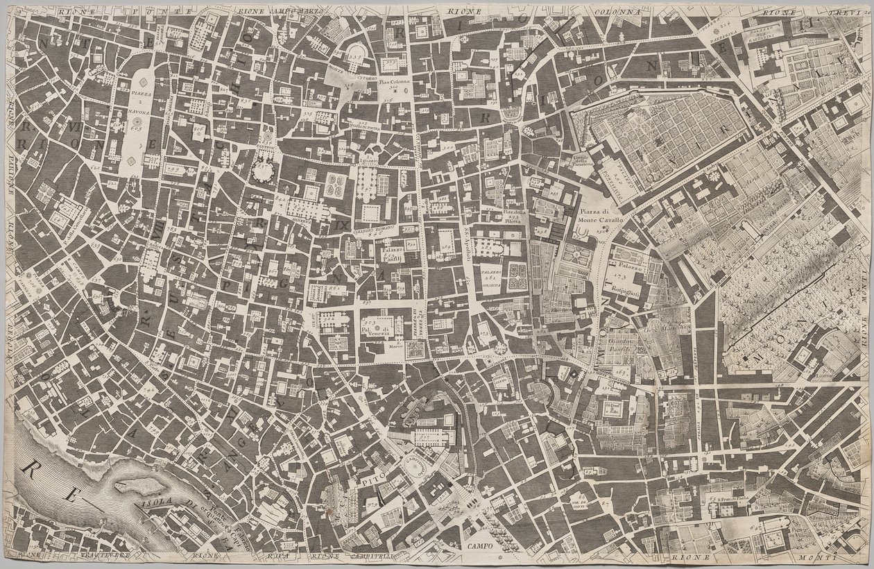 Nuova pianta di Roma data in luce da Giambattista Nolli l’anno MDCCXLVII, conosciuta come La Pianta Grande di Roma da Giovanni Battista Nolli