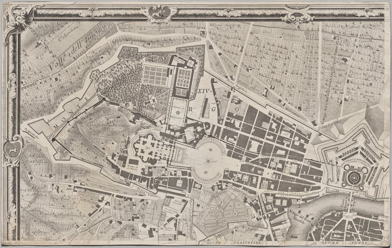 Nuova pianta di Roma data in luce da Giambattista Nolli l’anno MDCCXLVII, conosciuta come La Pianta Grande di Roma da Giovanni Battista Nolli