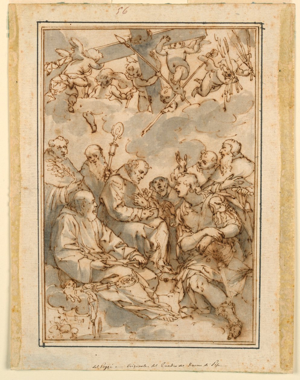 Esaltazione della croce e santi (Progetto per un dipinto per la Cattedrale di Pisa) da Giovanni Battista Paggi