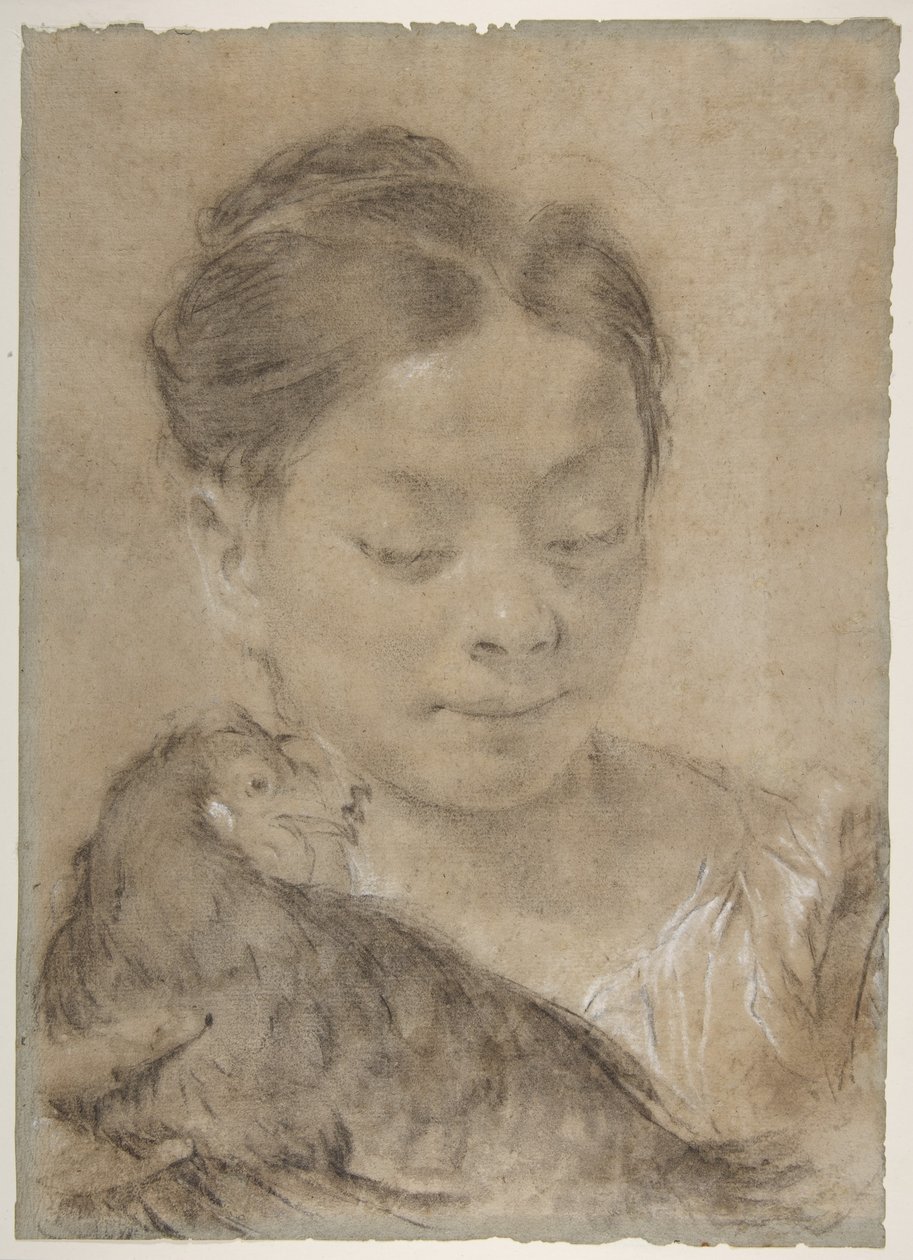 Ragazza con una gallina da Giovanni Battista Piazzetta