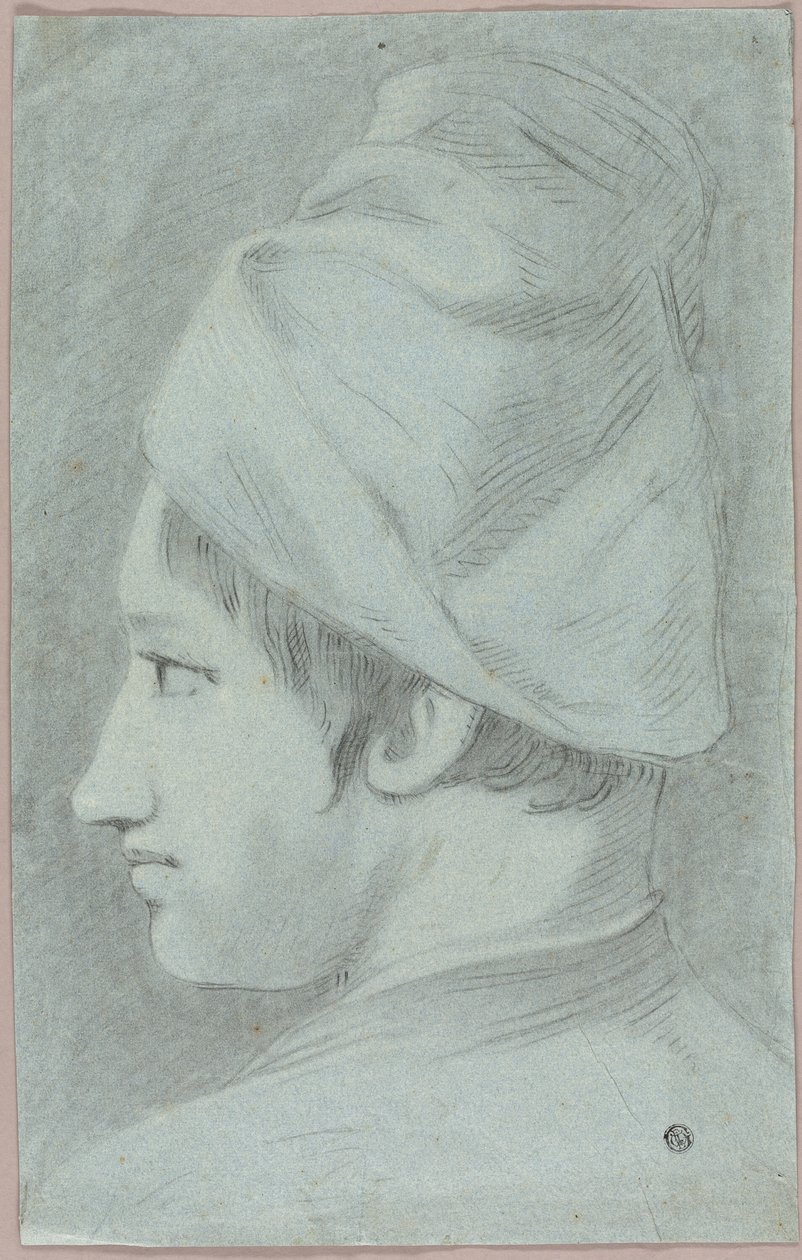 Testa di ragazzo con cappello di profilo da Giovanni Battista Piazzetta