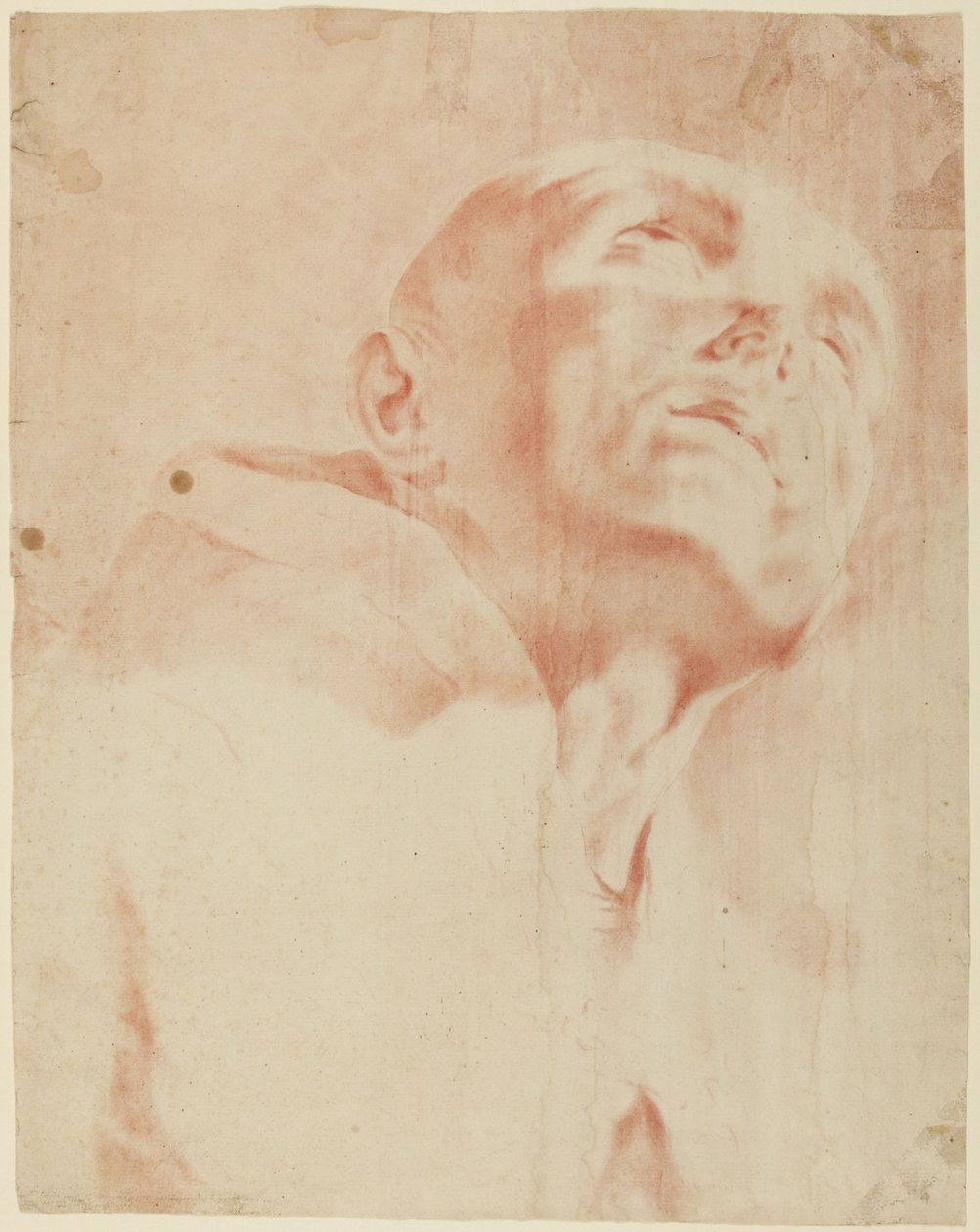 Testa di un monaco che guarda in alto da Giovanni Battista Piazzetta